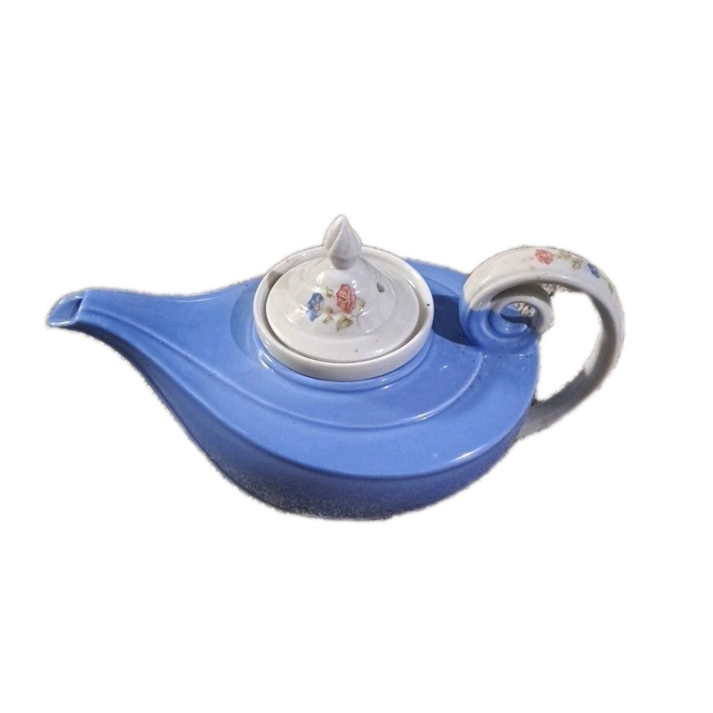 Vintage Hall's Superior Quality China Morning Glory Aladdin Teapot w/infuser USA